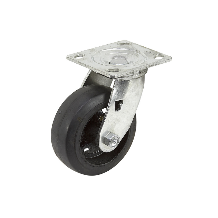 World Casters & Equipment Manufacturing 500 lb 6 in Rubber on Cast Iron Swivel Caster