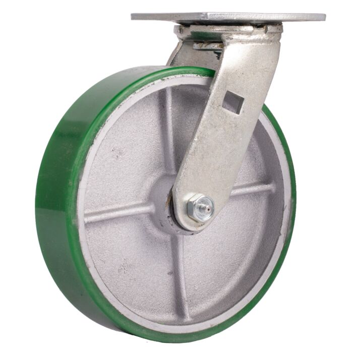World Casters & Equipment Manufacturing 900 lb 8 in Poly on Cast Iron Swivel Caster
