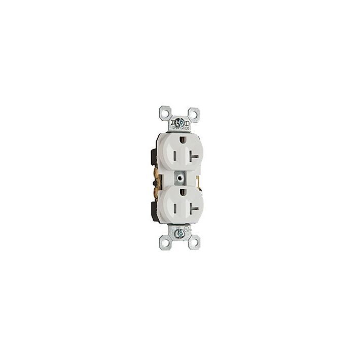 Pass & Seymour 20A 125V Specification Grade Tamper-Resistant Duplex Receptacle, Back and Side Wire, Ivory