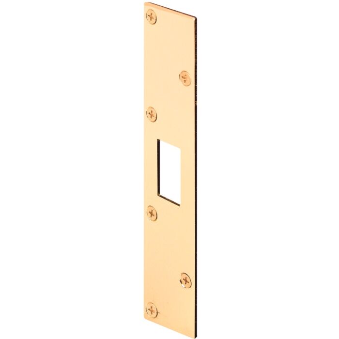 DEFENDER SECURITY Defender Security Polished Brass 1-5/8 In. Deadbolt Security Strike Plate