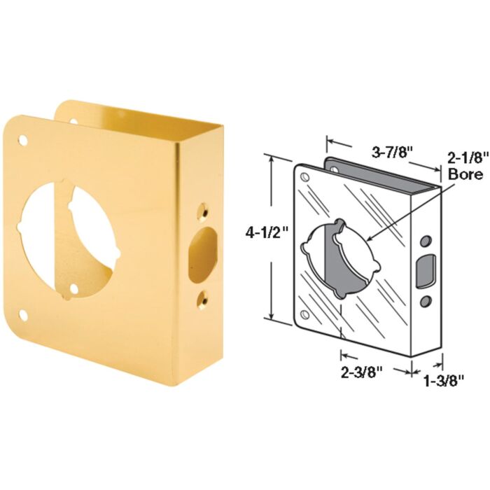 DEFENDER SECURITY Defender Security 1-3/8 In. x 2-3/8 In. Brass Door Reinforcer