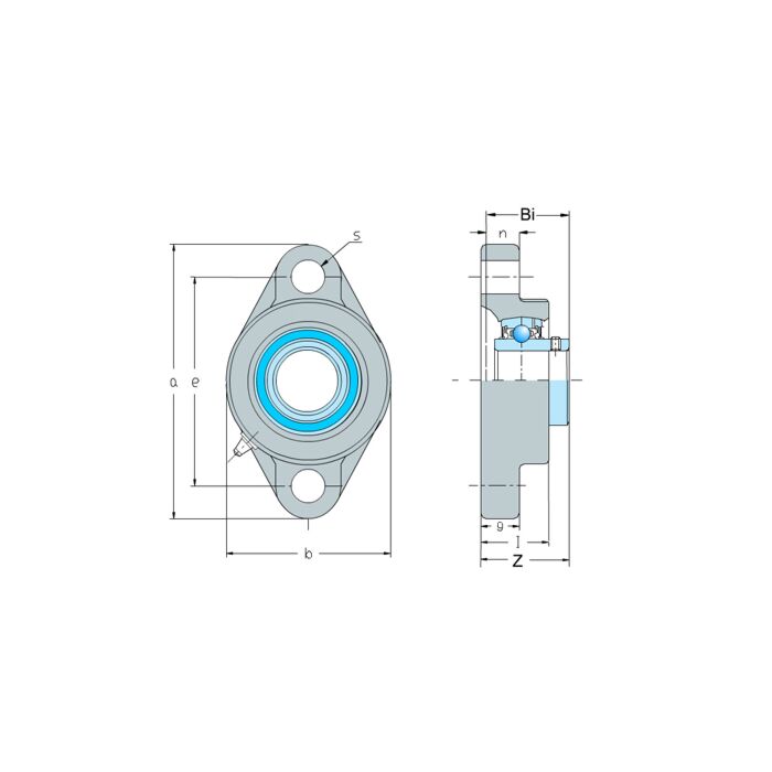 KML 1 in 125 mm Cast Iron 2-Bolt/Hole Flange Mount Ball Bearing