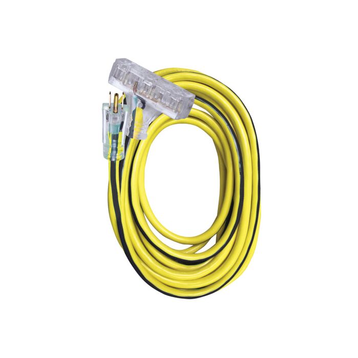 Voltec Power and Lighting 15 A 1875 W SJTW Lighted Triple Tap Extension Cord