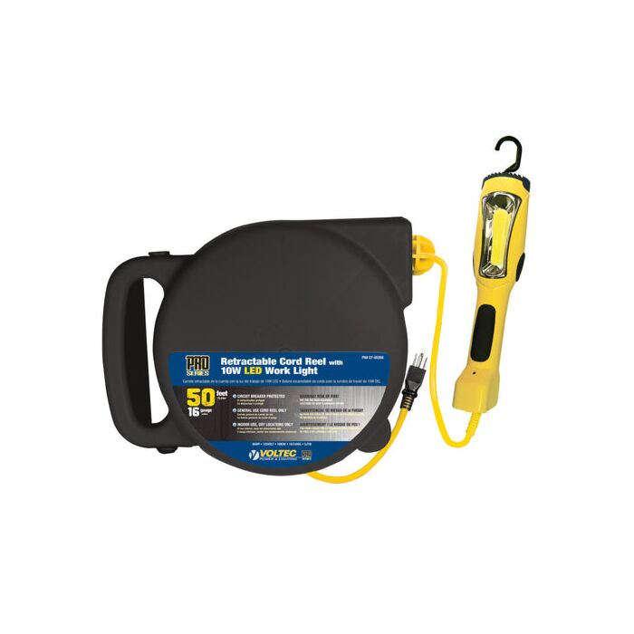 Voltec Power and Lighting 0.416666666666667 1250 W SJTW Retractable Cord Reel with 10 W LED Work Light