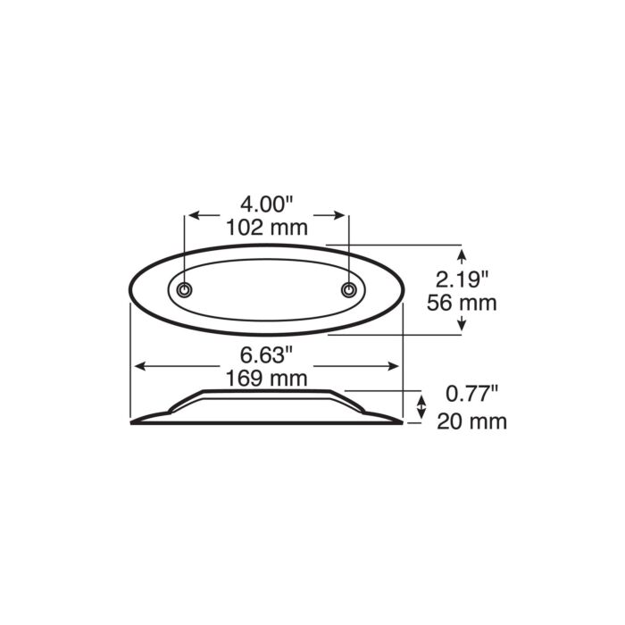 Peterson 16 V LED Amber Oblong Marker/Clearance Light