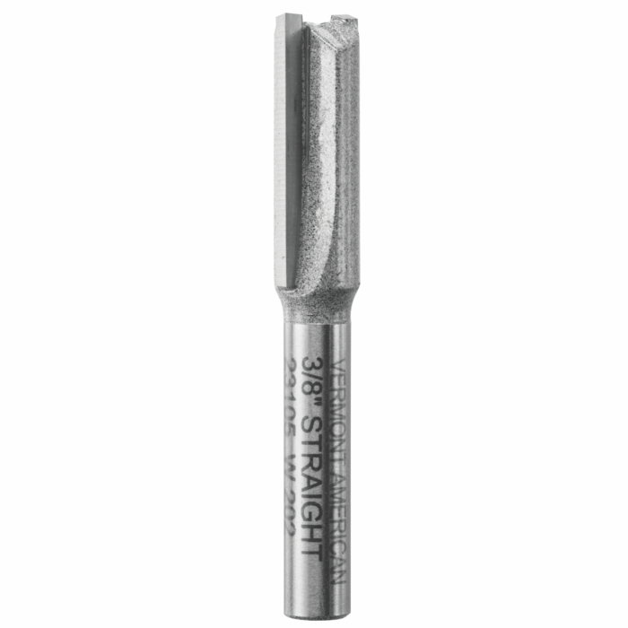 Vermont American 3/8 In. x 1 In. Carbide Tipped 2-Flute Straight Bit