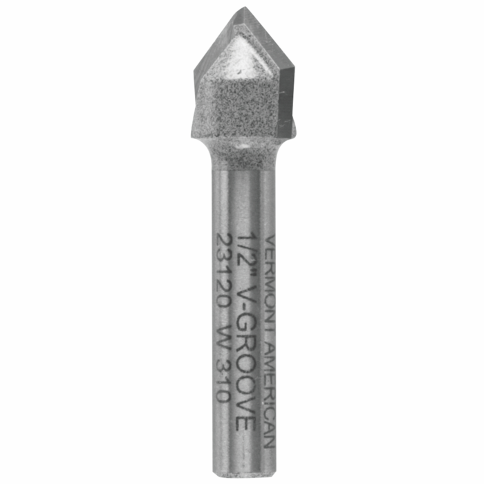 Vermont American 90-Degree x 1/2 In. Carbide Tipped V-Groove Bit