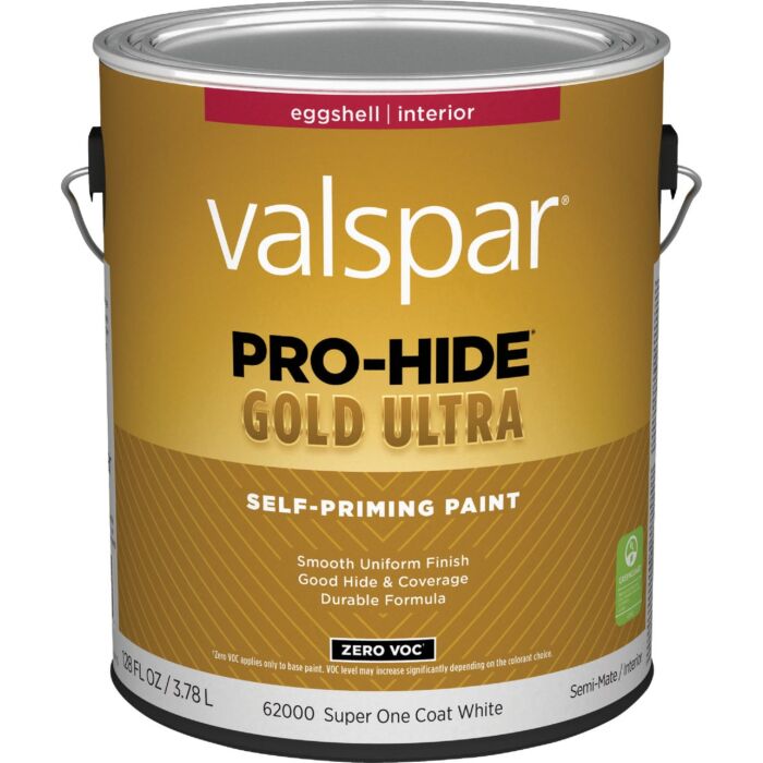 Valspar Pro-Hide Gold Ultra Self-Priming Interior Wall Paint (Eggshell - Super-One Coat White) 1 gal