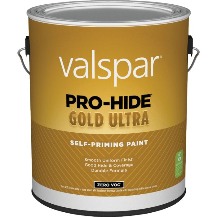 Valspar Pro-Hide Gold Ultra Zero VOC Latex Satin Interior Wall Paint, Super One-Coat White, 1 Gal.