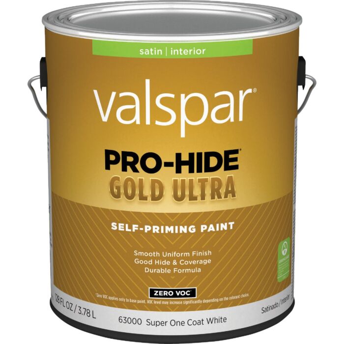 Valspar Pro-Hide Gold Ultra Self-Priming Interior Wall Paint (Satin - Super-One Coat White) 1 gal