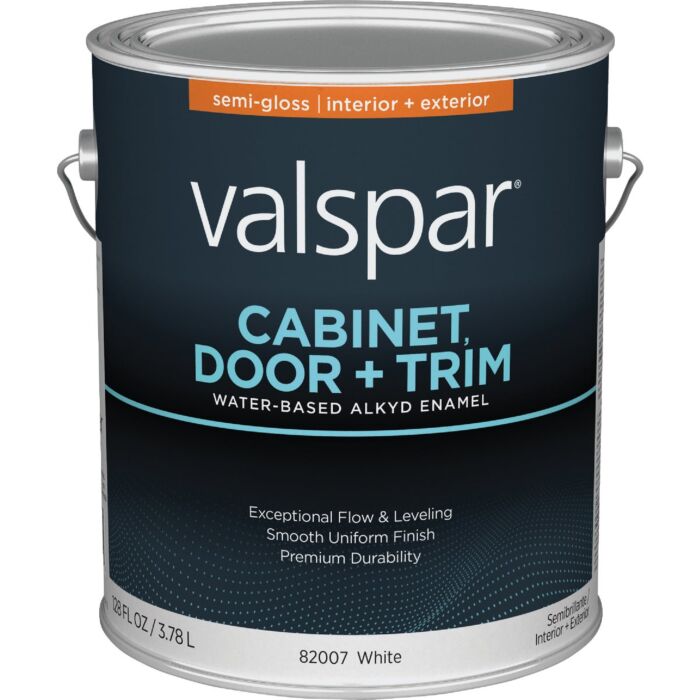 Valspar Cabinet, Door, & Trim Oil-Enriched Enamel (Semi-Gloss - White Base) 1 gal