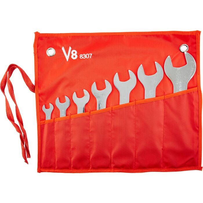 V8 Tools Imperial 7 Alloy Steel Super Thin Wrench Set