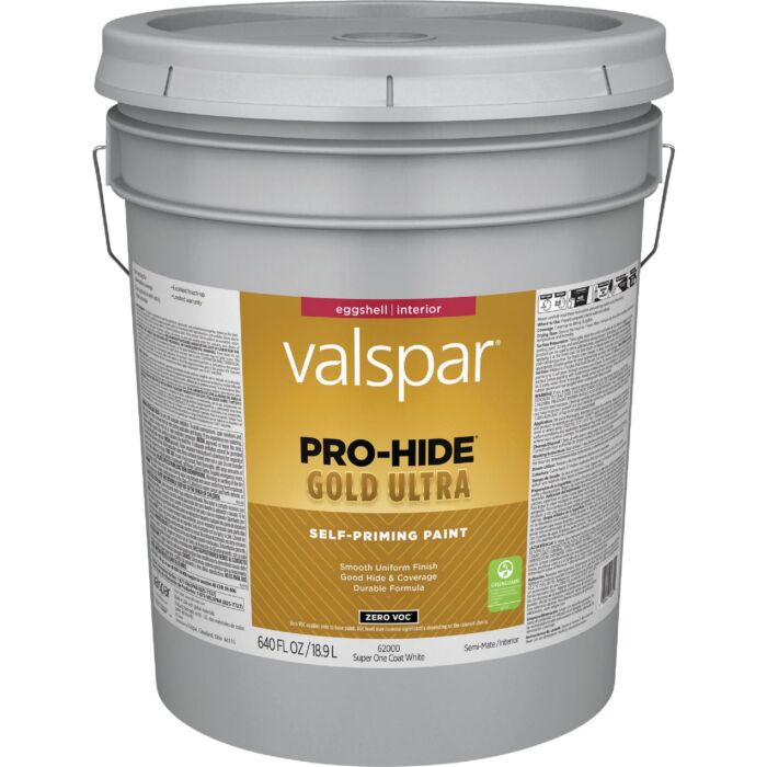 Valspar Pro-Hide Gold Ultra Interior Wall Paint (Eggshell - Super-One Coat White) 5 gal