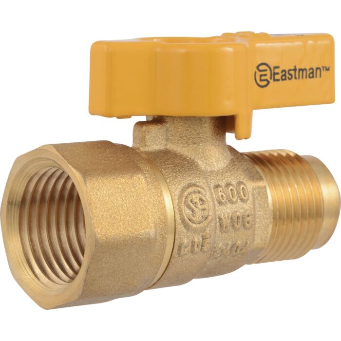 EASTMAN Brass Gas Ball Valve - 1/2 in. OD Male Flare x 1/2 in. FIP