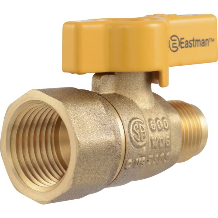 EASTMAN Brass Gas Ball Valve - 3/8 in. OD Male Flare x 1/2 in. FIP