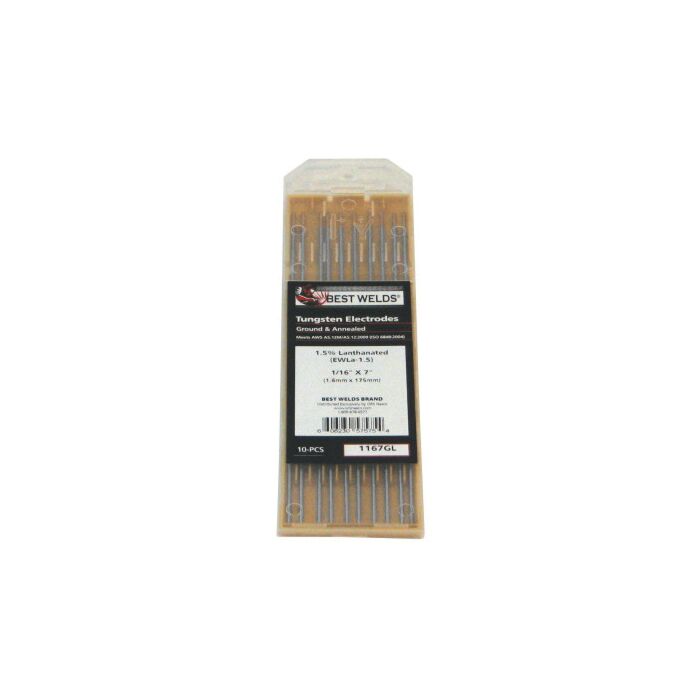 Best Welds® 1.5% Lanthanated 1/16 in 7 in L Tungsten Electrode