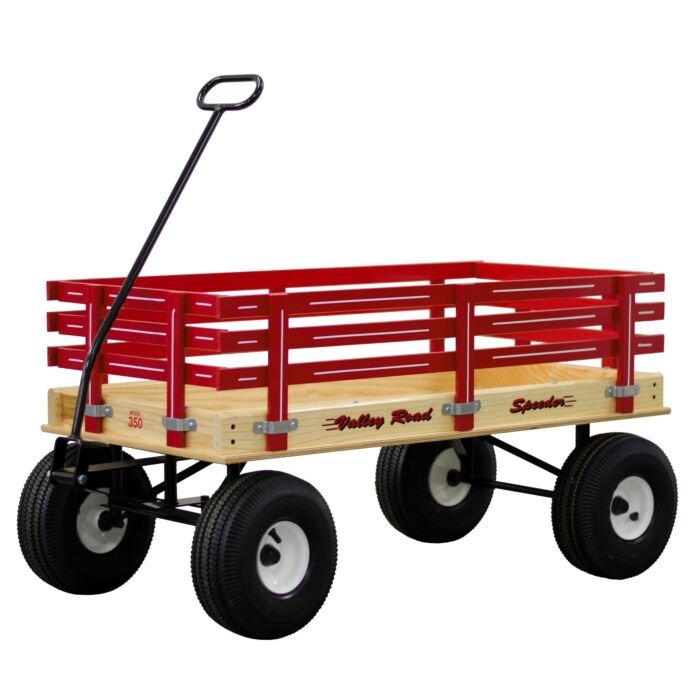 Valley Road Woodworks Hardwood Speeder Wagon (Red) 20 in. x 40 in.