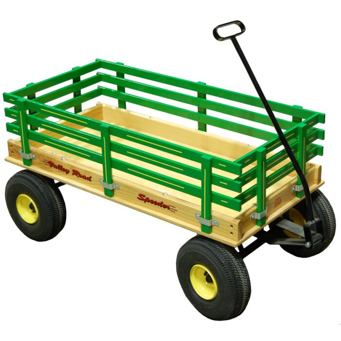 Valley Road Woodworks Hardwood Speeder Wagon (Green) 20 in. x 40 in.