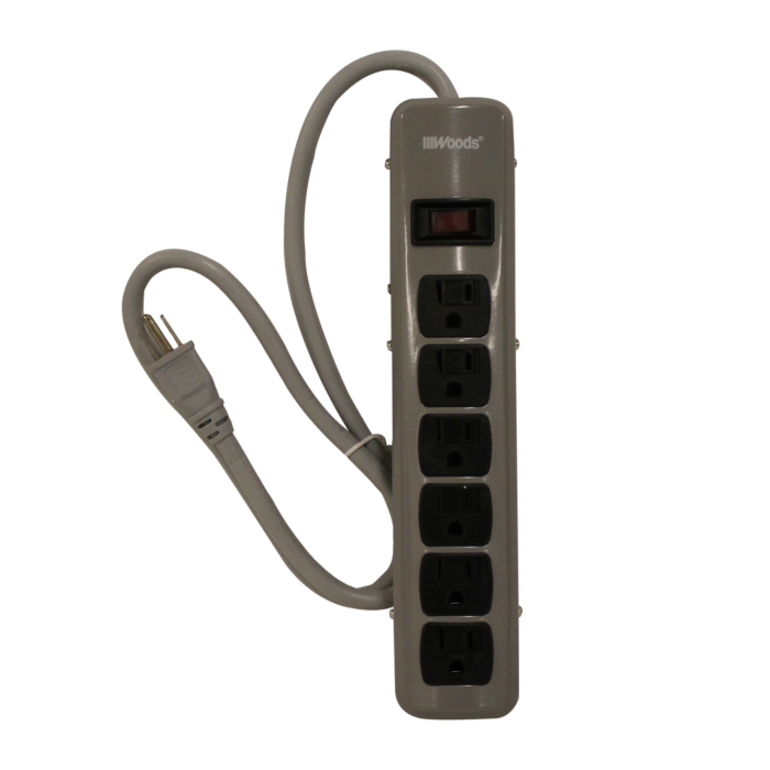 Southwire 41386 - POWERSTRIP- 6 OUTLET METAL 5' CORD (4+2)