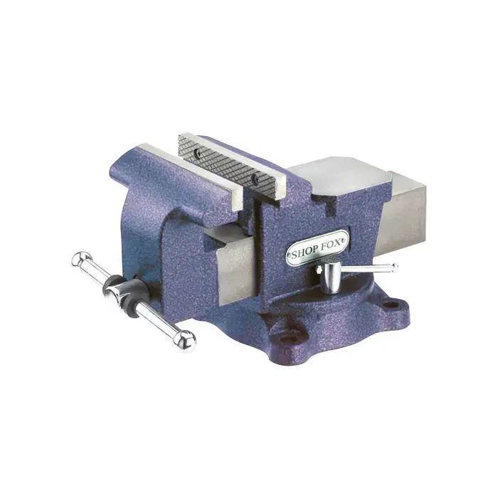 SHOP FOX 6-1/4 in 6 in 360 deg Bench Vise with Swivel Base