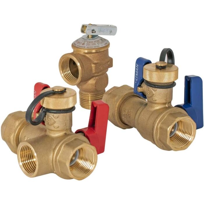 Eastman 3/4 in FIP Brass Tankless Water Heater Service Valve Kit