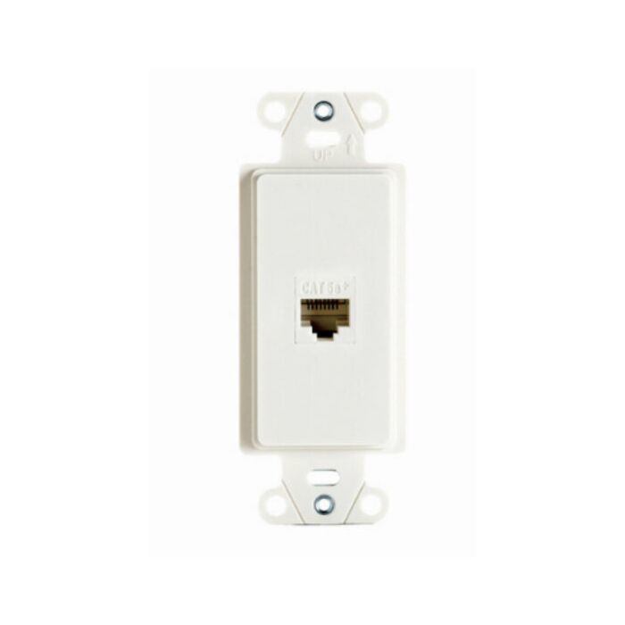 Pass & Seymour White Strap Cat5e Wall Jack