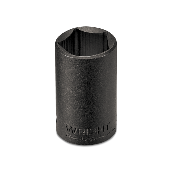 Wright Tool 1/2" Drive 5 Pt Standard Thin Wall Black Industrial Socket - 13/16"