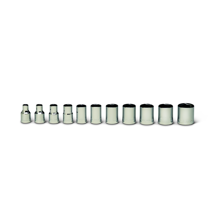 Wright Tool 1/4" Drive 11 Piece Set - 6 Point Standard Metric Sockets, 4mm - 14mm