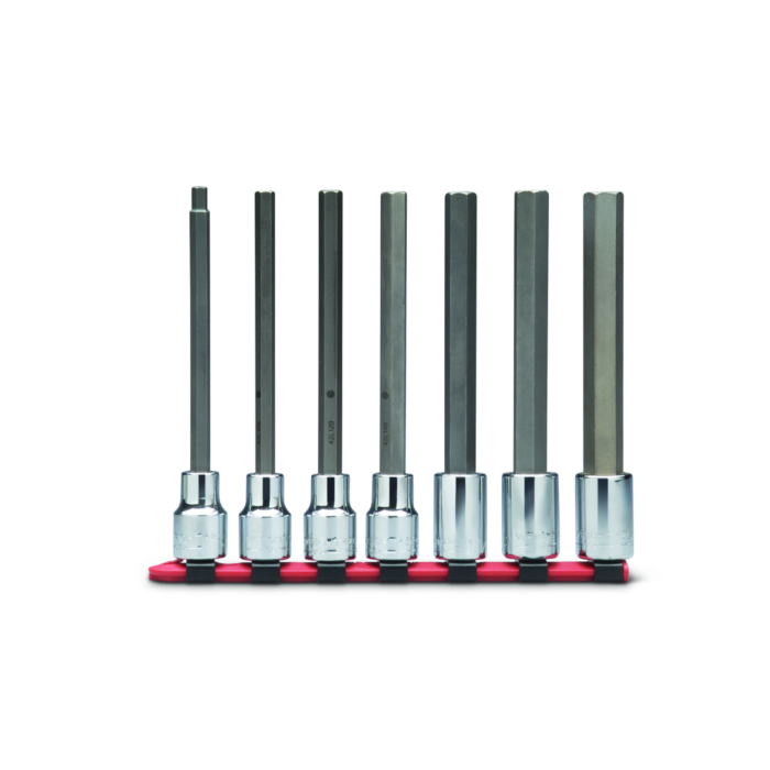 Wright Tool 3/8" Drive 7 Piece Set - Hex Bit Sockets w/Long Length Bit, 1/8" - 3/8"