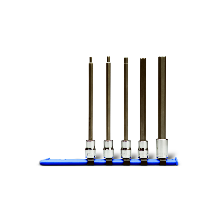 Wright Tool 3/8" Drive 5 Piece Set - Hex Bit Sockets w/Long Length Metric Bit, 4mm - 10mm