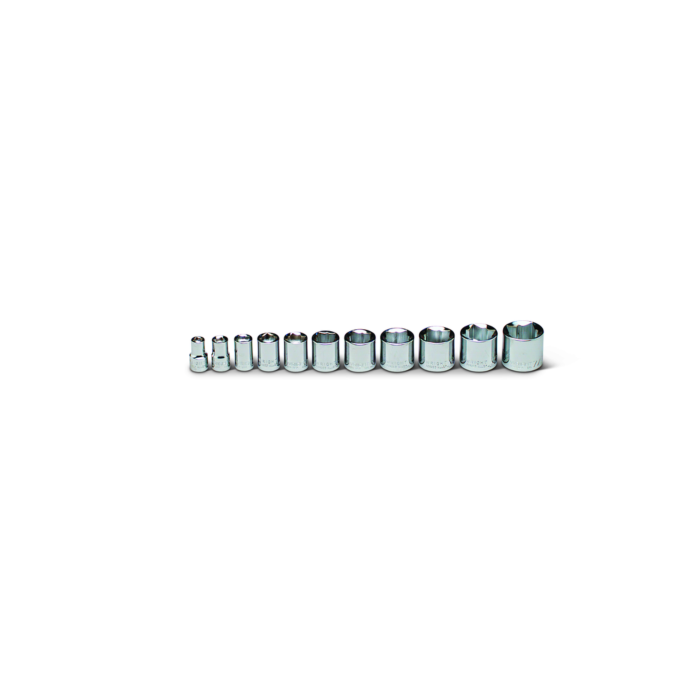 Wright Tool 3/8" Drive 11 Piece Set - 8 Point Standard Sockets, 1/4" - 7/8"