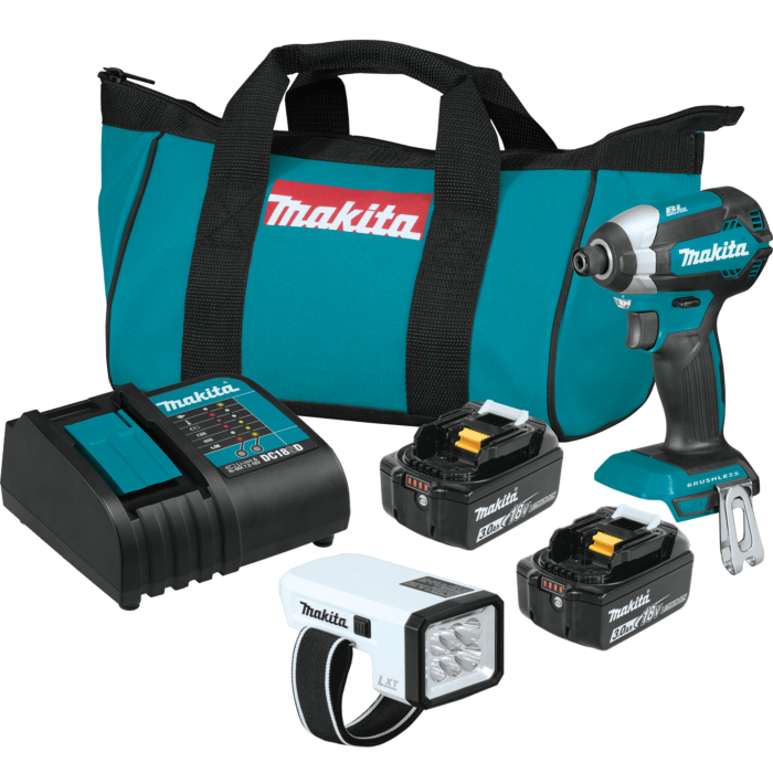 Makita 18V LXT® Lithium‑Ion Brushless Cordless Impact Driver Kit w/ L.E.D Flashlight & 2 Batteries