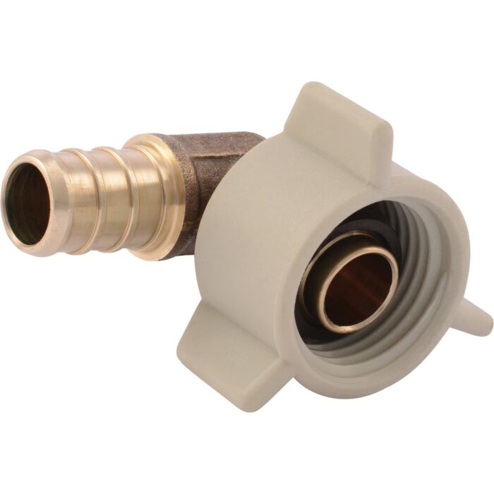 SHARKBITE SharkBite 1/2 In. Barb x 1/2 In. FPT 90 Deg. Brass Swivel PEX Elbow (1/4 Bend)