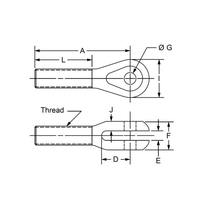 CLEVELAND CITY FORGE 5/16-24 Black Fine Thread Yoke End