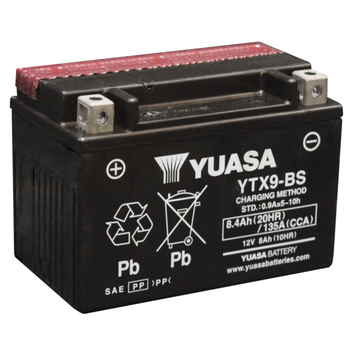 Yuasa Battery, Inc Yuasa YTX9-BS 12 V 8 Ah at 10 hr 0.9 A AGM Motorcycle Battery