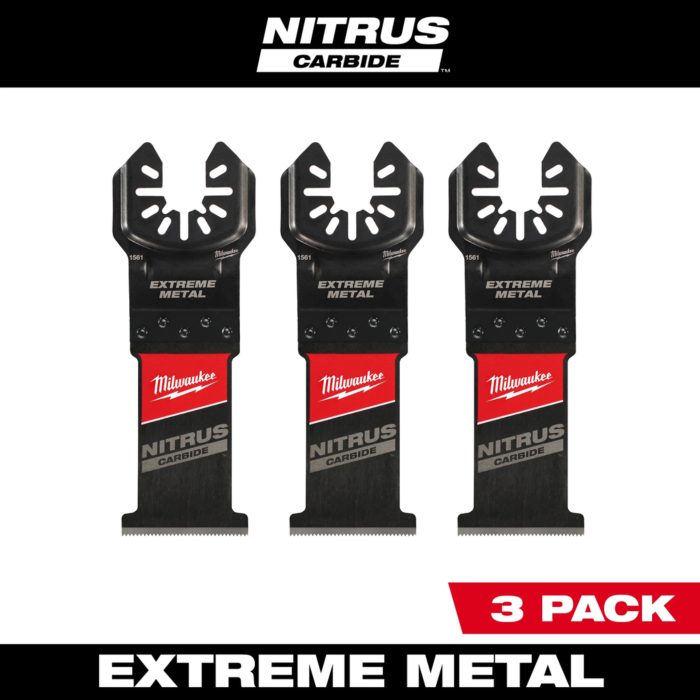 Milwaukee 1-3/8" NITRUS™ Carbide Extreme Metal Universal Fit Oscillating Multi-Tool Blade (3 PK)