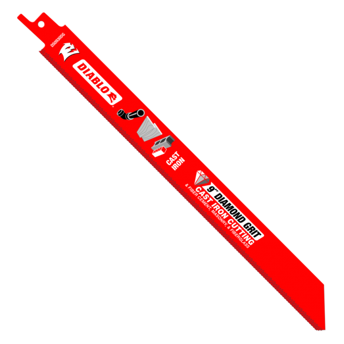 9 in. Diamond Grit Recip Blade for Cast Iron, Fiber Cement, Masonry, and Fiberglass