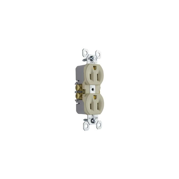 Pass & Seymour Trademaster® 15A/125V Duplex Receptacle, Ivory