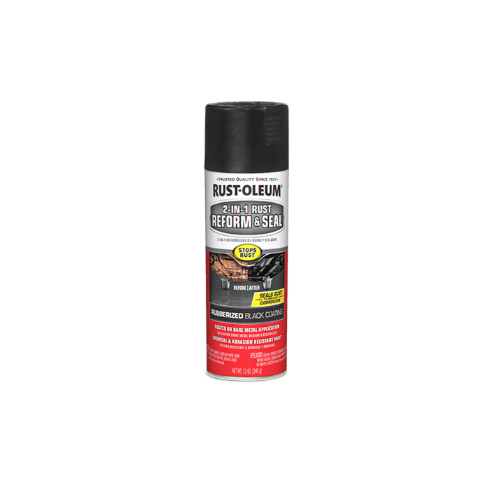 Rustoleum Automotive - 2-in-1 Rust Reform & Seal - 12 oz. Spray - Flat Black