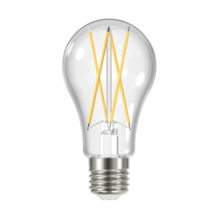 Satco 12 Watt A19 LED Filament - Clear - Medium base - 2700K - 120 Volt - 4-Pack