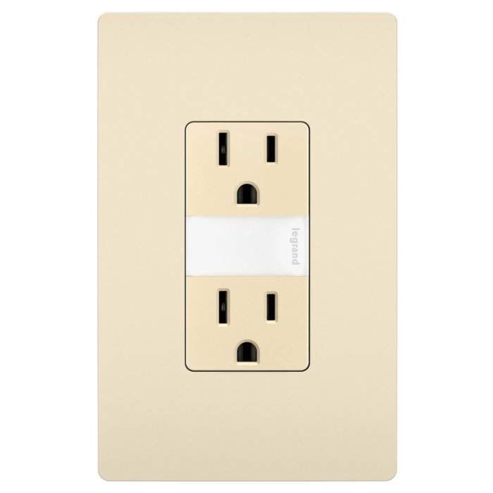 Pass & Seymour radiant® 15A Tamper-Resistant Outlet with Night Light, Light Almond