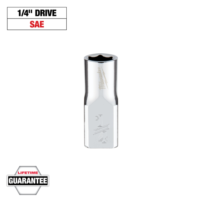 Milwaukee 1/4" Drive 1/4" SAE Socket with FOUR FLAT™ Sides