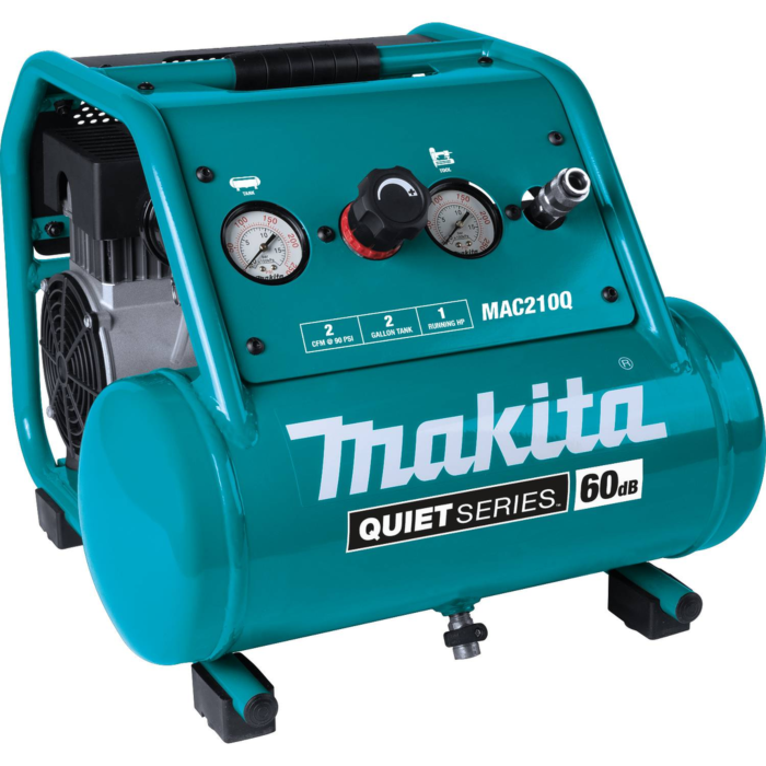 Makita Quiet Series 1 HP, 2 Gallon, Oil-Free, Electric Air Compressor