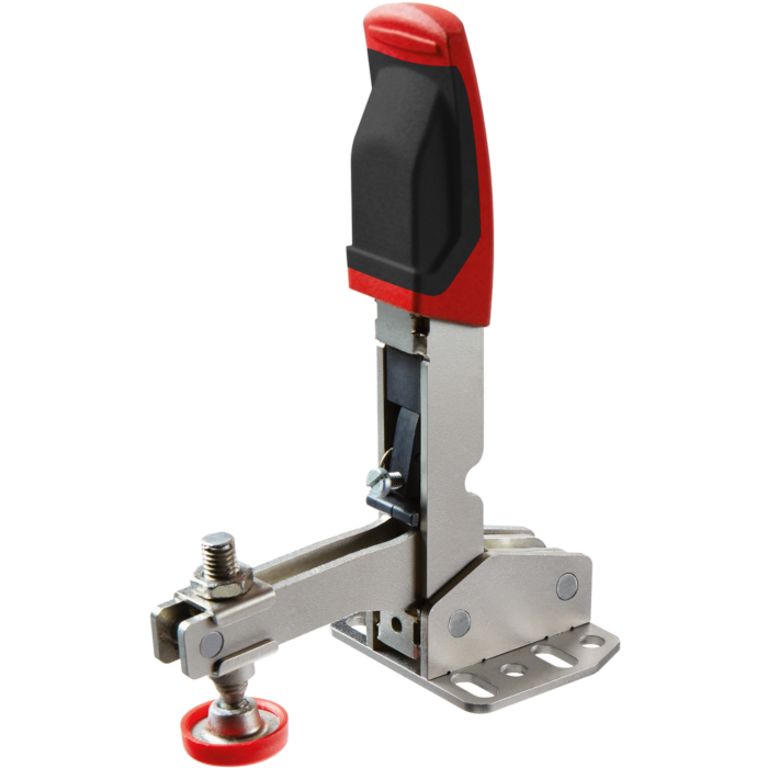 Bessey Tools Auto-Adjust toggle clamp, vertical handle, flanged base, 700 Lb.