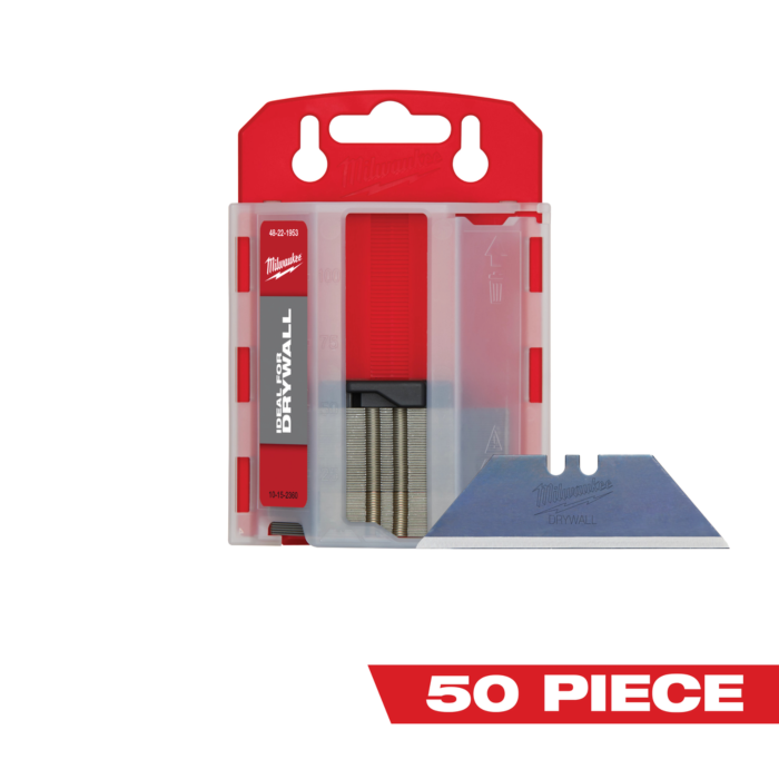 Milwaukee 50 PC Drywall Utility Knife Blades w/ Dispenser