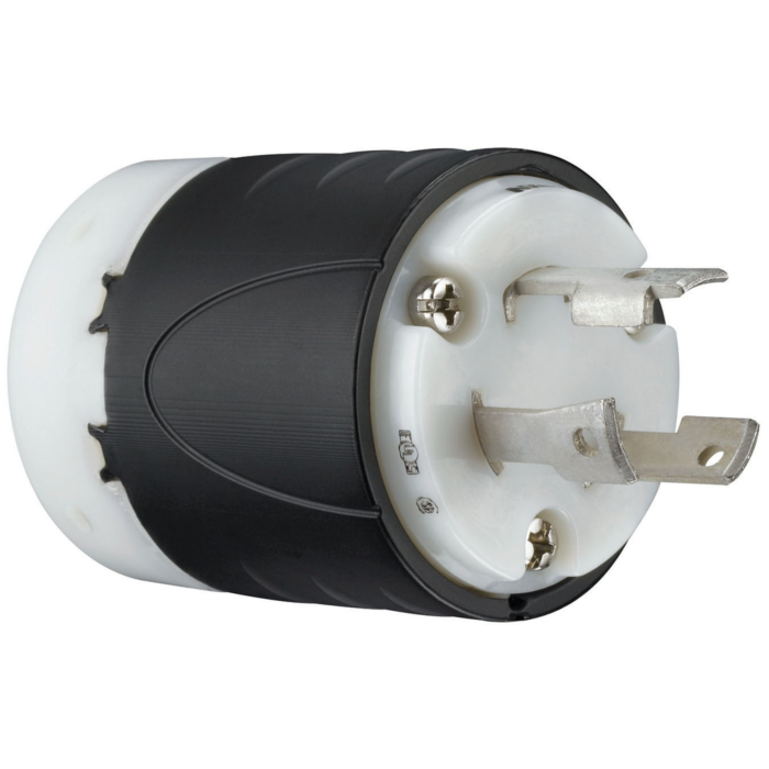 Pass & Seymour 30A NEMA L630 Plug - Black Back, White Front Body