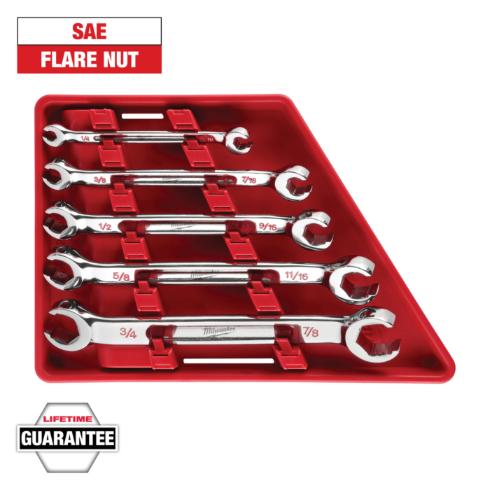 Milwaukee 5pc Double End Flare Nut Wrench Set - SAE
