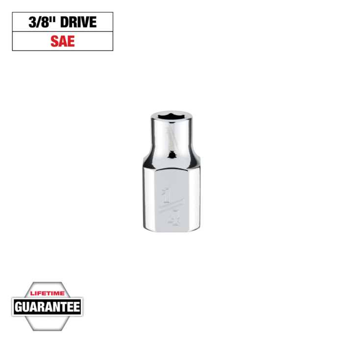 Milwaukee 3/8" Drive 1/4" SAE Deep Socket with FOUR FLAT™ Sides