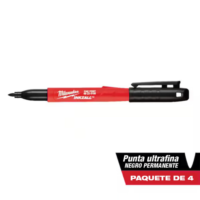 Milwaukee 4PK INKZALL™ Black Ultra Fine Point Pen