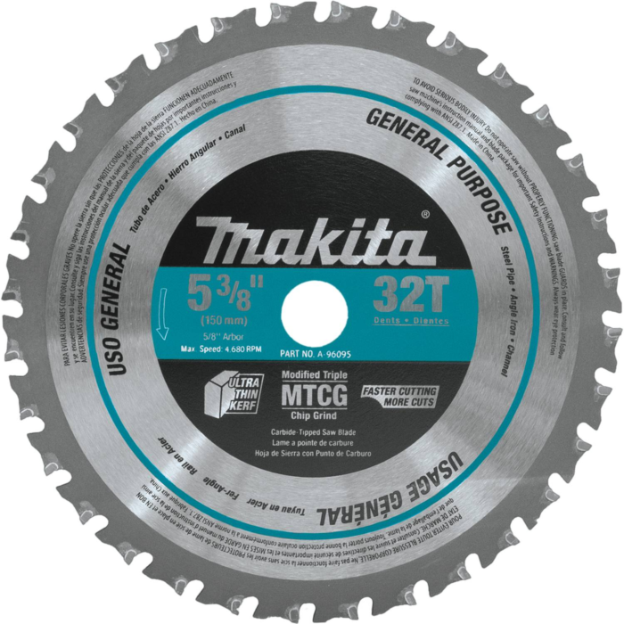 Makita 5-7/8" 32T Carbide-Tipped Saw Blade, Metal/General Purpose